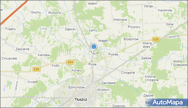 mapa Jarzębia Łąka, Jarzębia Łąka na mapie Targeo